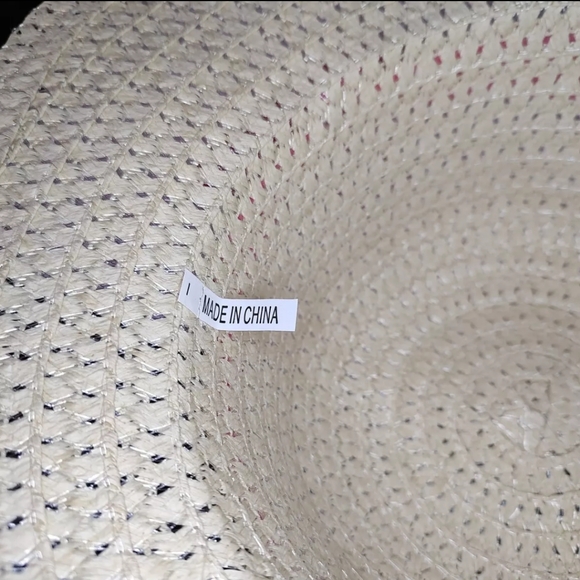 Women's Summer Straw Sun Hat 13.5" Travel Beach UV Protection Wide Brim Bow - Picture 9 of 9